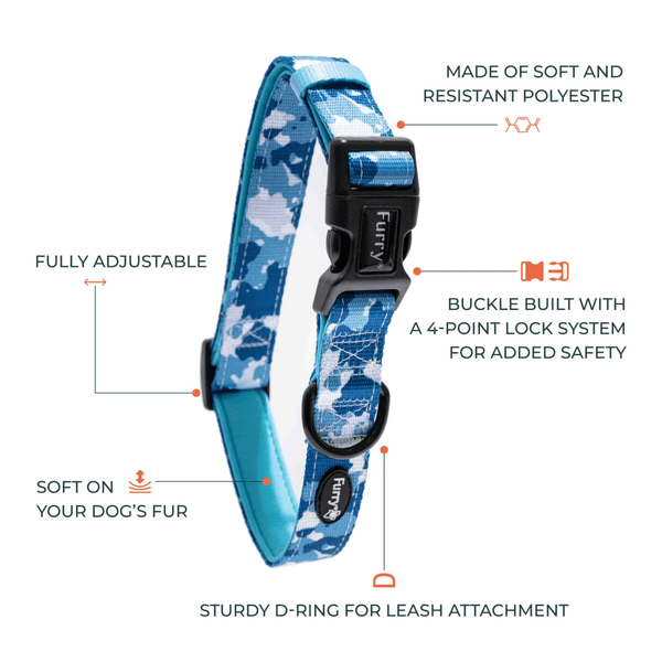 Furry & Co Cool Camo Comfort Collar for Dogs