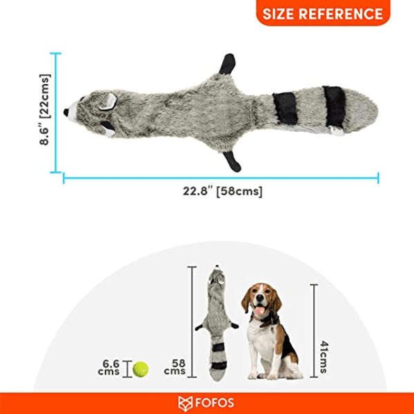 Barkbutler x Fofos Skinneez Raccoon Toy for Dogs