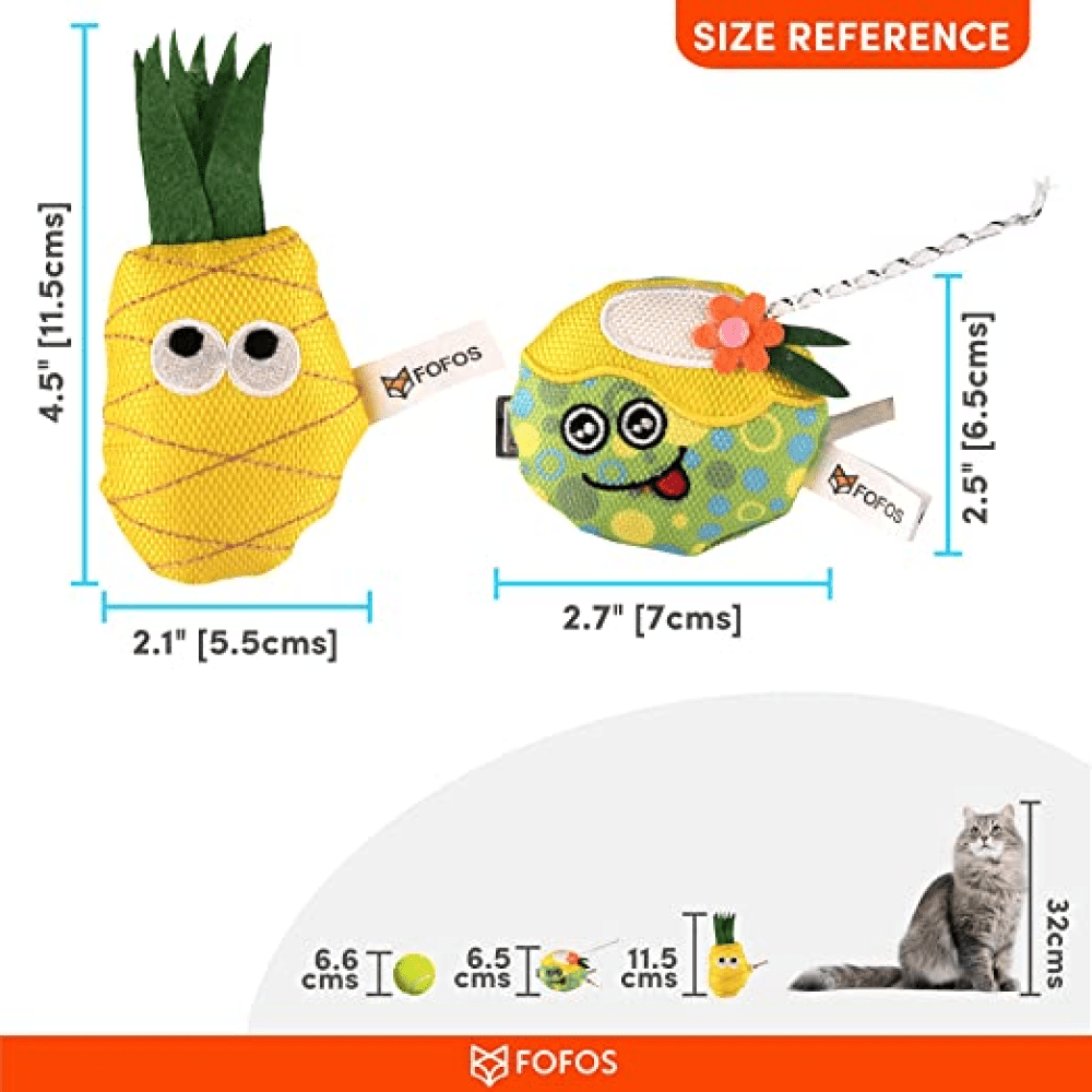 Barkbutler x Fofos Summer Juice with Pineapple Interactive Toy for Cats (Yellow) Cats-Toys Barkbutler