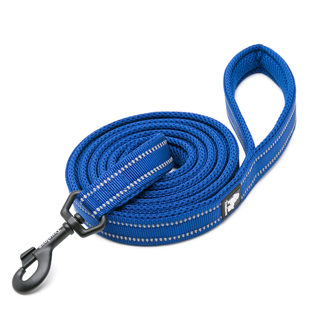 Truelove Royal Classic leash with D Rings for Dogs (Blue 110cm) Dogs-Collar, Leashes, harnesses True Love