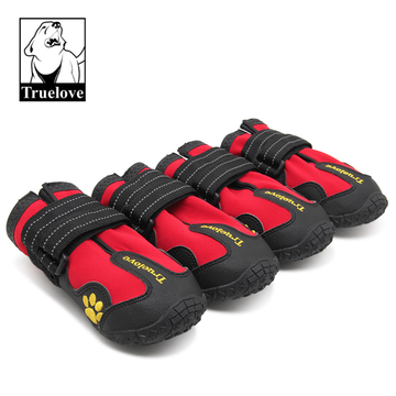 Truelove Waterproof Pet Boots for Dogs (Red, Set of 4)