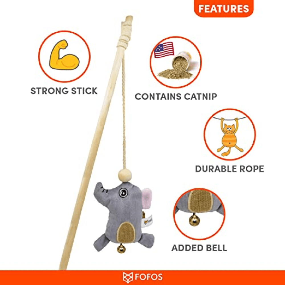 Fofos Wand Elephant Toy for Cats