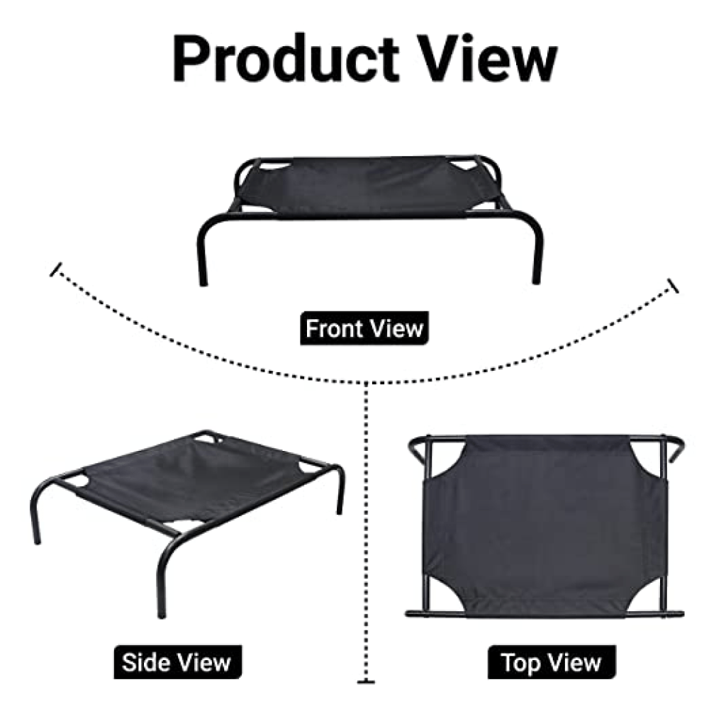 Hiputee Black Lining Elevated Pet Bed