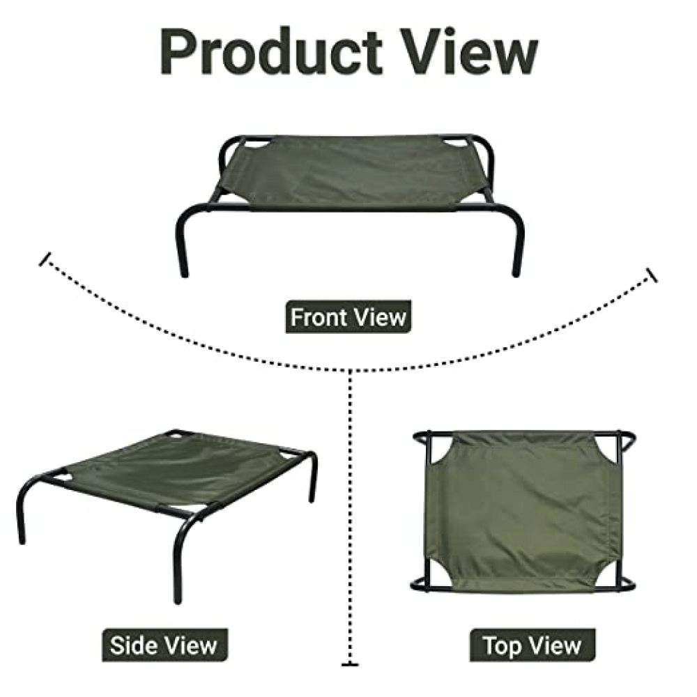 Hiputee Green Lining Elevated Pet Bed