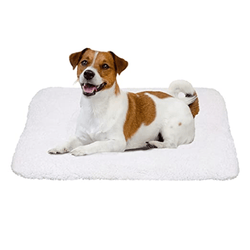 Hiputee Soft Fur Reversible Elevated Bed Cushion for Dogs and Cats (White/Black)