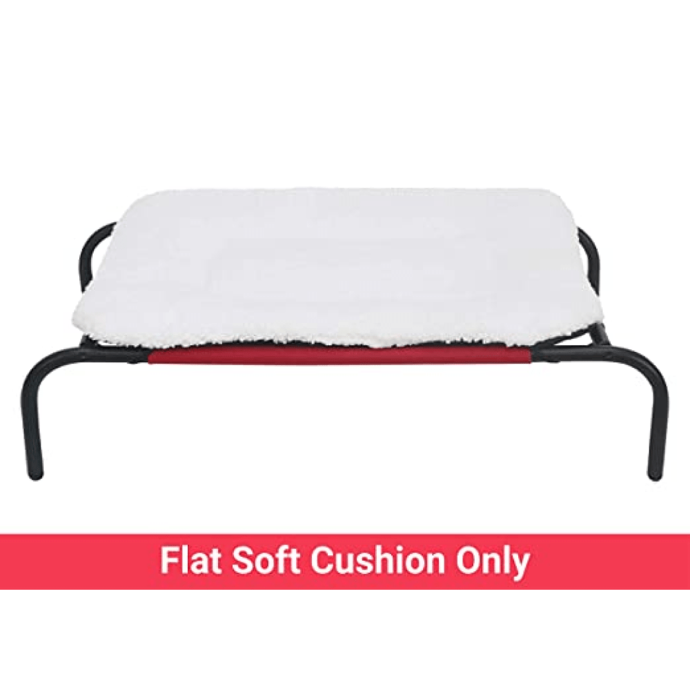 Hiputee Soft Fur White/Black Reversible Elevated Bed Cushion for Pets