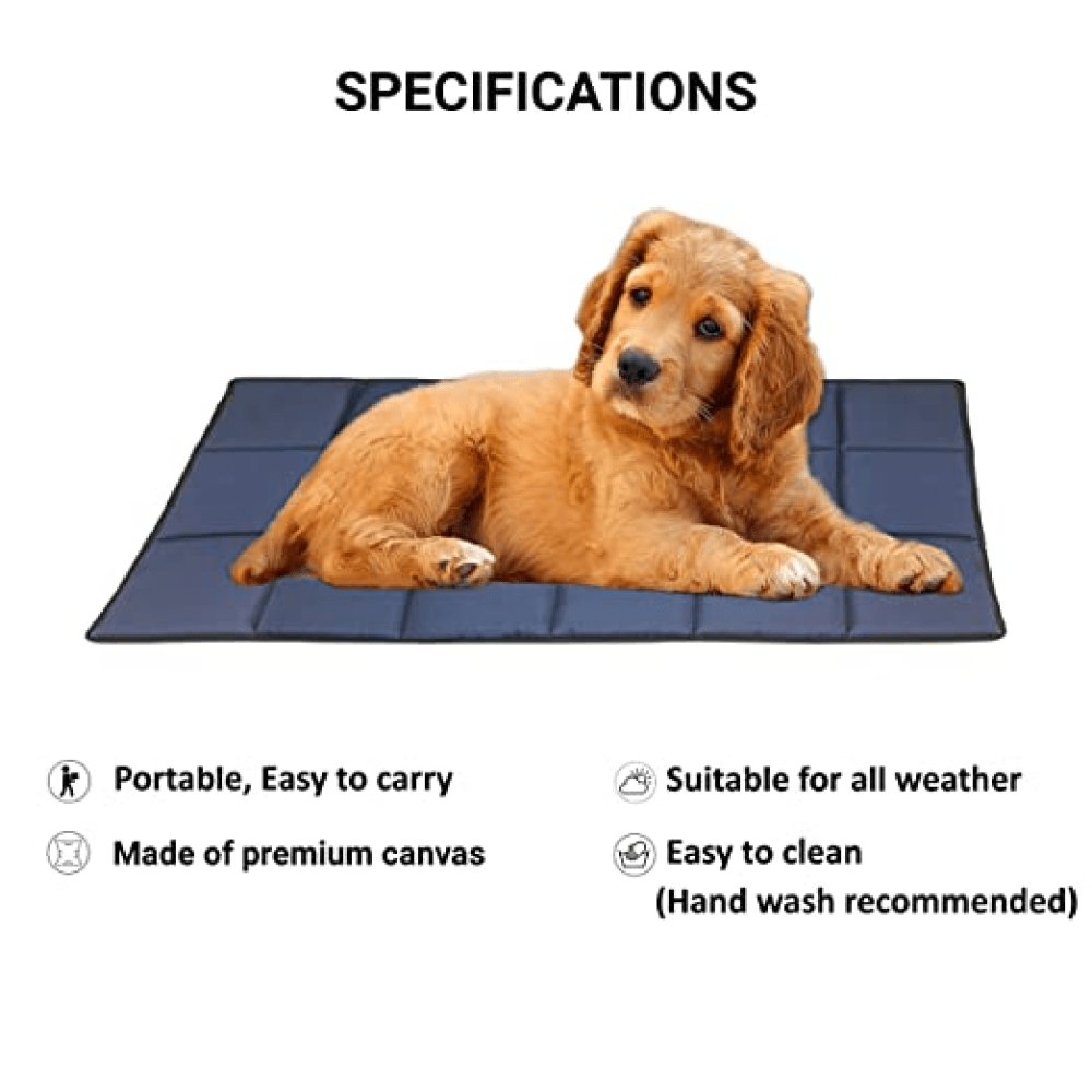 Hiputee Rectangular Shape Waterproof Polyester Fabric Flat Pad Bed for Dogs and Cats (Blue)