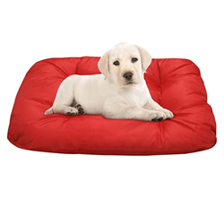 Hiputee Reversible Soft Bed Cushion for Dogs and Cats (Red)
