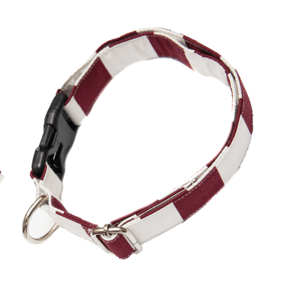 Namaste Pets Red Stripy Upcycled Collar for Dogs