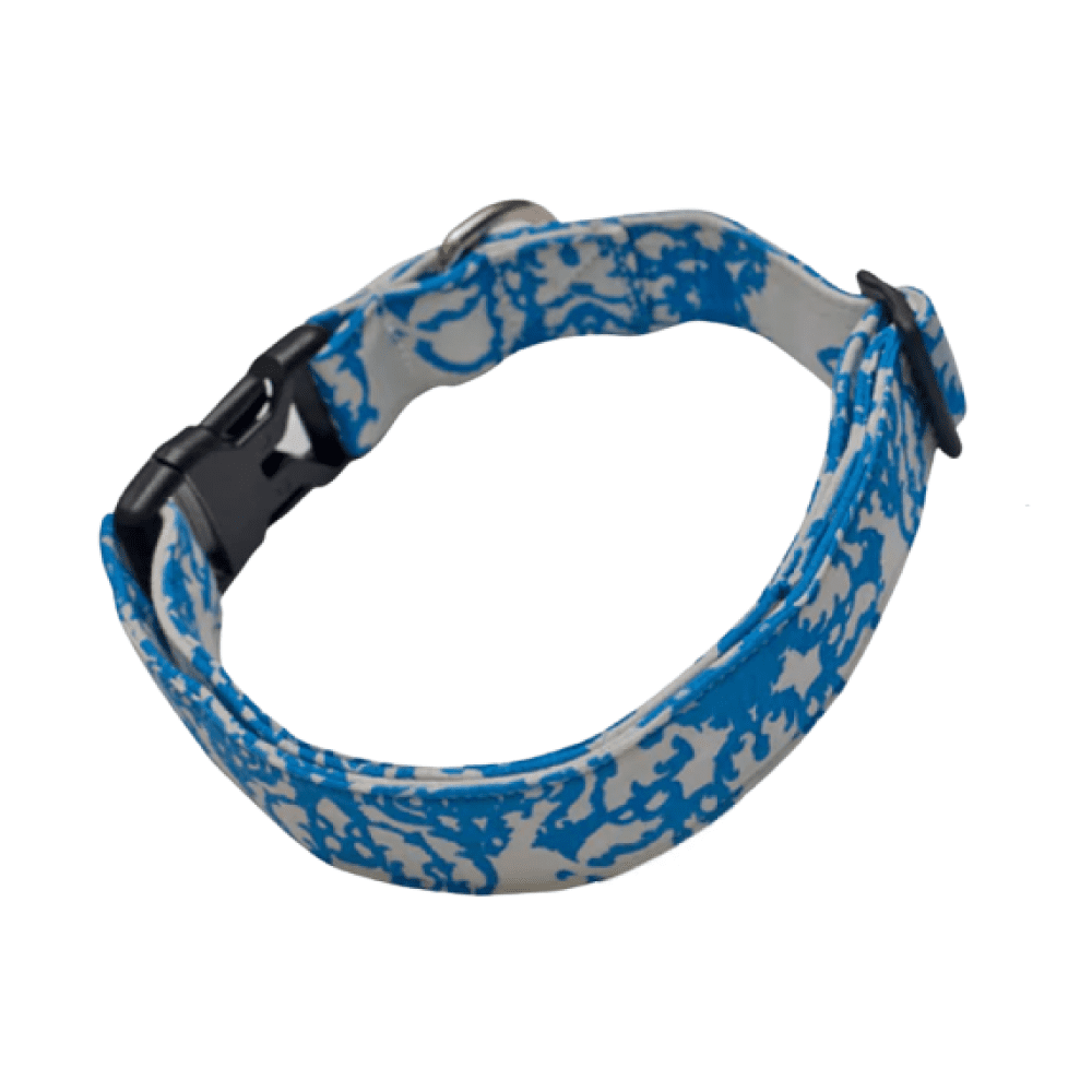 Namaste Pets Ice Blue Graffiti Upcycled Collar for Dogs