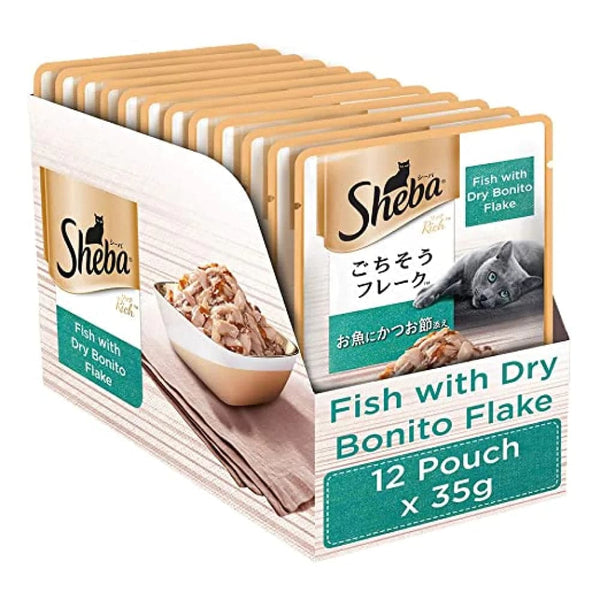 Sheba Fish with Sasami & Fish with Dry Bonito Flake Cat Wet Food Combo