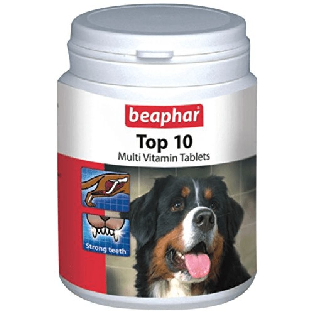 Beaphar Top 10 Multi Vitamin Supplement and Kalk Tablets Supplements for Dogs Combo