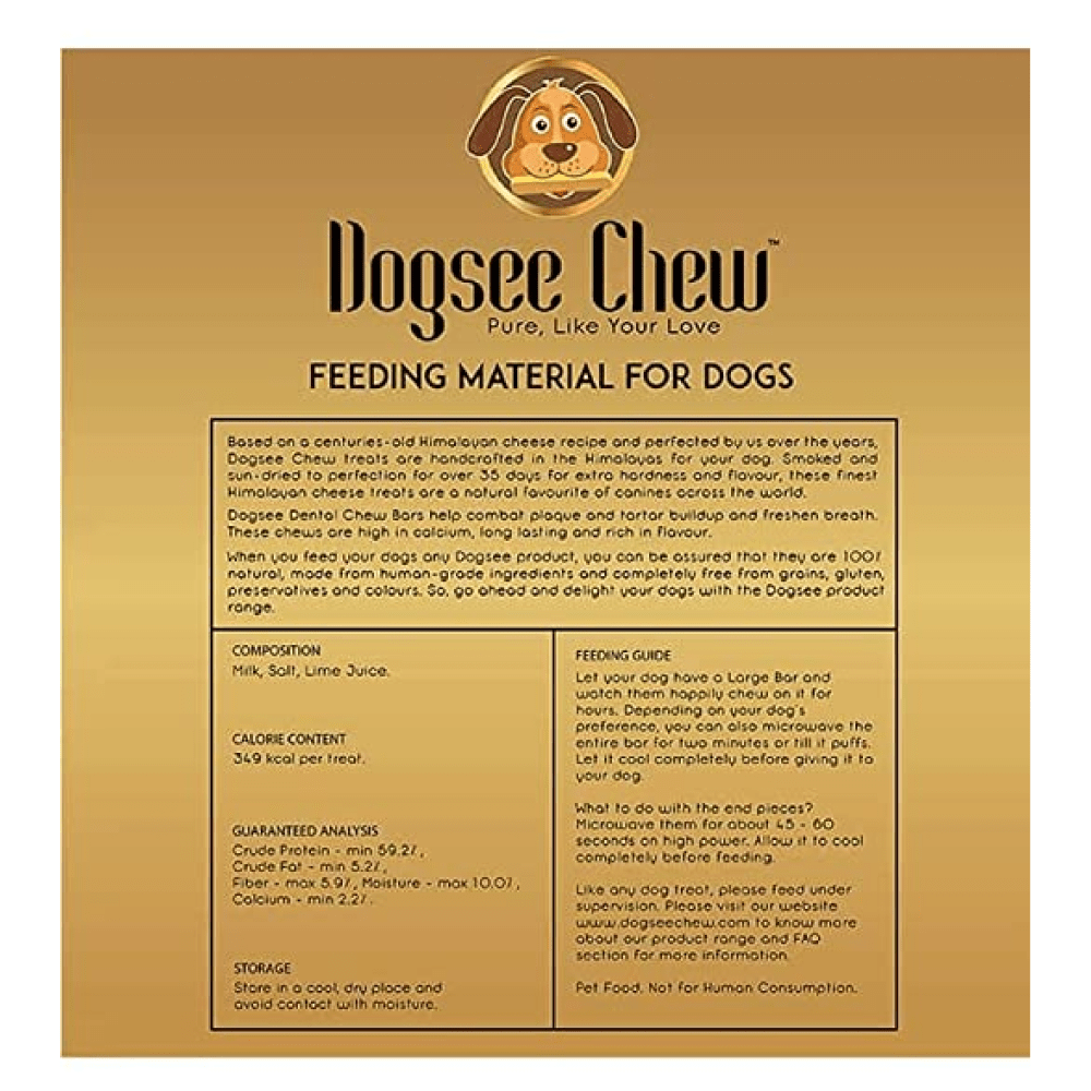 Dogsee Chew 100% Natural Yak Milk Bars Large Breed Dog Treats