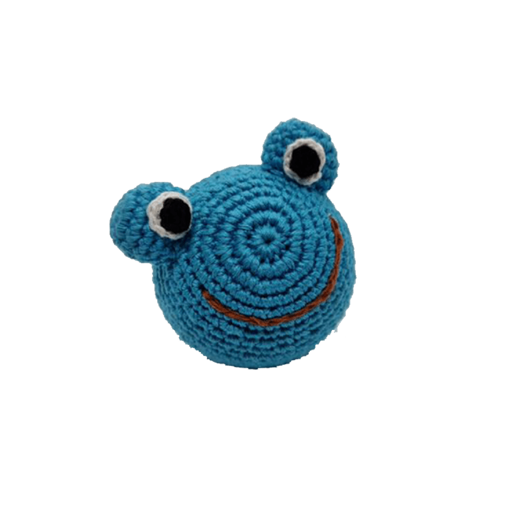 Captain Zack Crochet Frog Toy for Dogs (Blue)