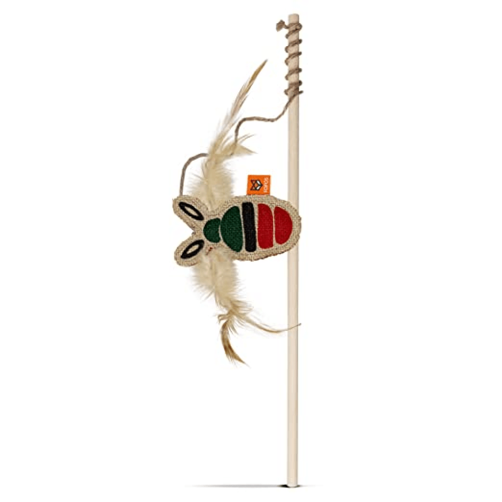 Fofos Scandi Bee with Wooden Stick Toy for Cats