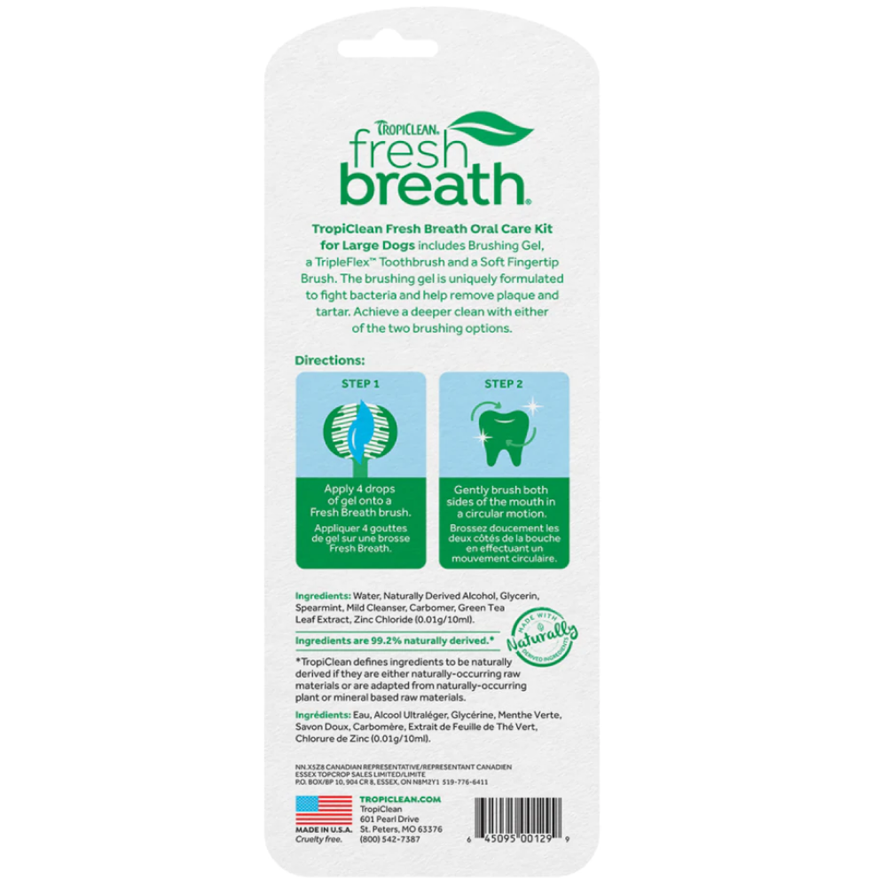 Tropiclean Fresh Breath Oral Care Traditional Kit For Dogs
