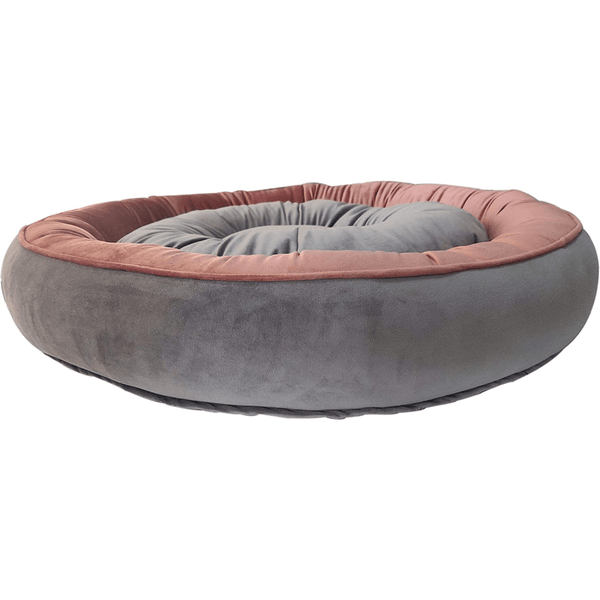 Hiputee Soft Velvet Cushion Cozy Reversible Washable Bed for Dogs and Cats (Peach & Grey)
