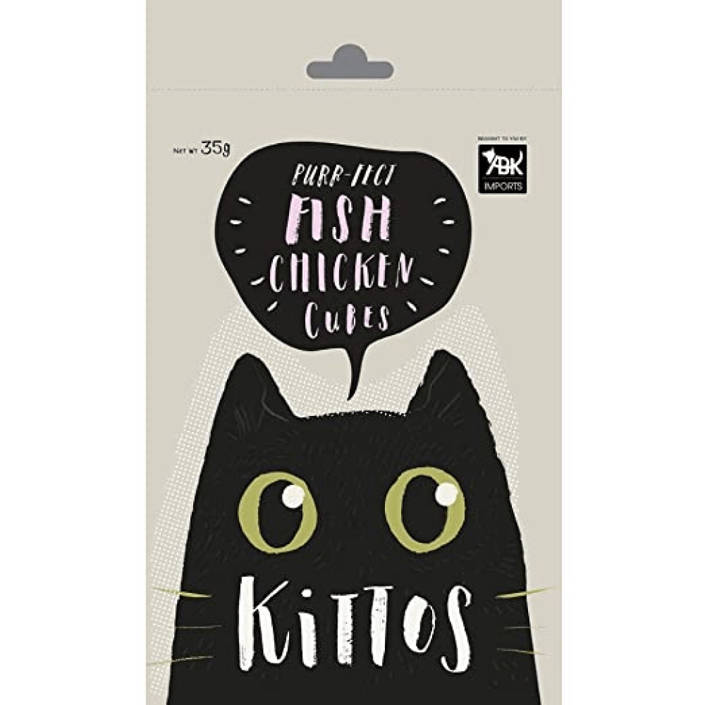 Kittos Purr fect Fish Chicken Cubes Cat Treats Cats-Treats & Others Kittos 35g