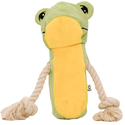 Goofy Tails Frugo The Frog Bottle Cruncher Rope Toy for Dogs