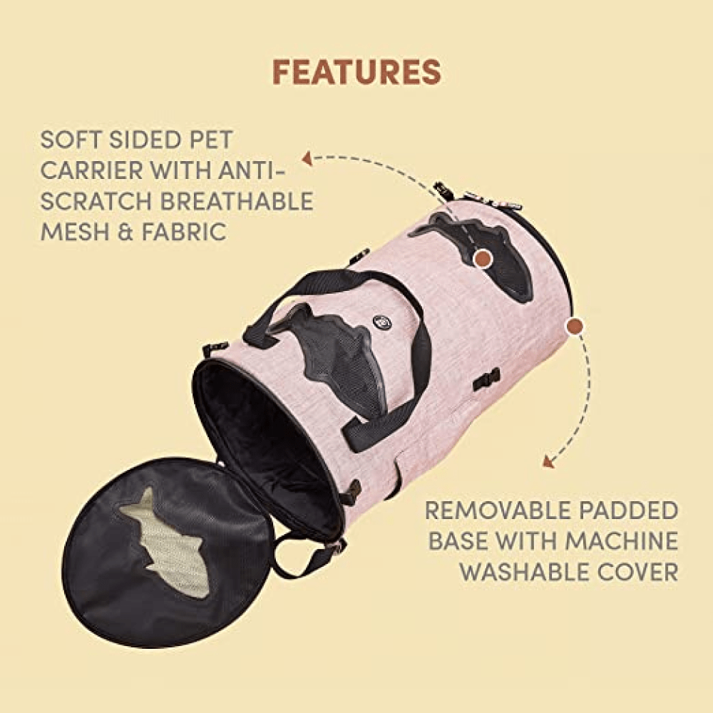 Fofos Comfort 2 in 1 Tunnel & Carrier for Dogs and Cats (Light Pink)