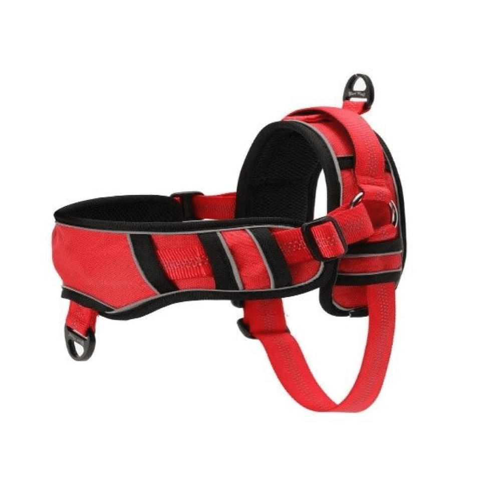 Whoof Whoof Chocker Fully Padded Harness for Dogs (Red)