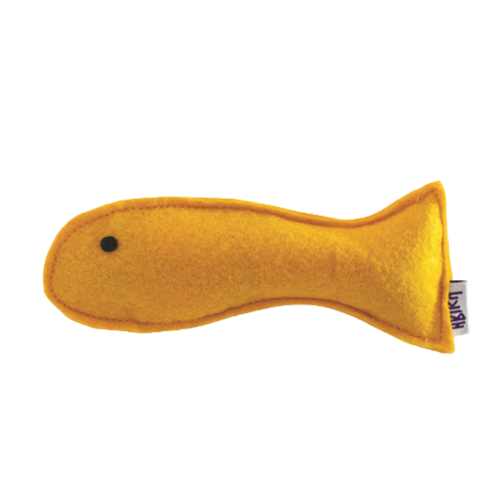 Hriku Peetmatsya Yellow Fish Catnip Toy for Cats (Buy 1 Get 1 Free)
