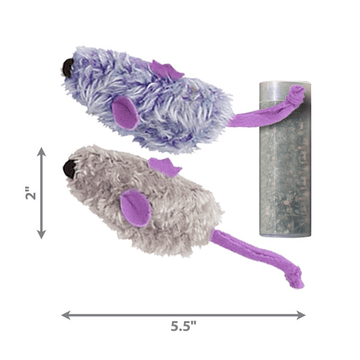 Kong Refillable Mouse Catnip Toy for Cats (Purple/Grey)