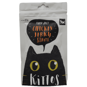 Kittos Purr Fect Chicken Jerky Strips and Fish Chicken Cubes Cat Treats Combo (3+3)