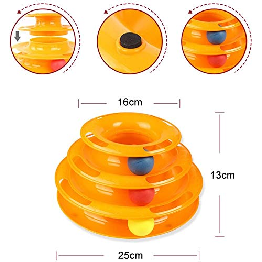 Pet Vogue Multi Level Interactive Puzzle Toy for Cats (Orange) Cats-Toys Pet Vogue