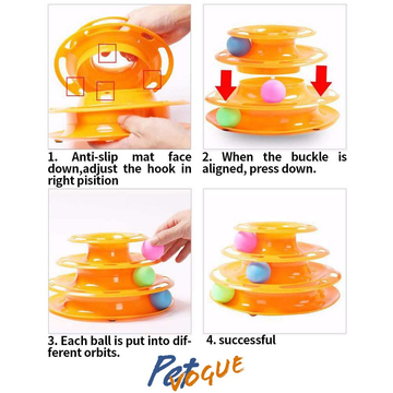 Pet Vogue Multi Level Puzzle Toy for Cats (Orange)