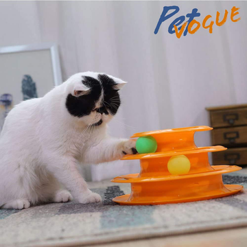 Pet Vogue Multi Level Puzzle Toy for Cats (Orange)