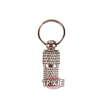 Trixie Chrome Finish Metal Dumbell Shaped Tag for Dogs and Cats (Silver)