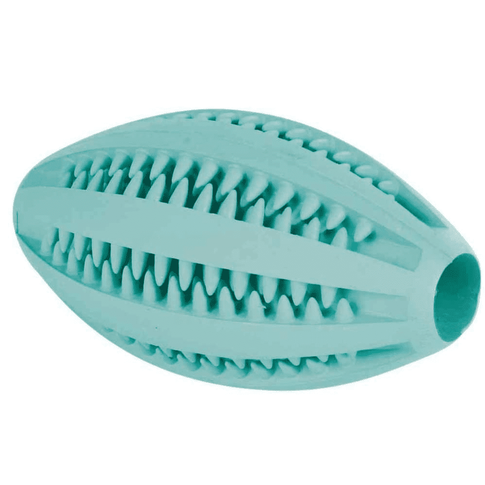 Trixie Denta Mint Flavour Natural Rubber Fun Rugby Ball Toy for Dogs | For Medium Chewers