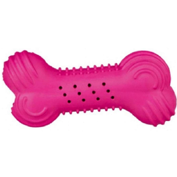 Trixie Natural Rubber Rustling Bone Toy for Dogs (Pink)