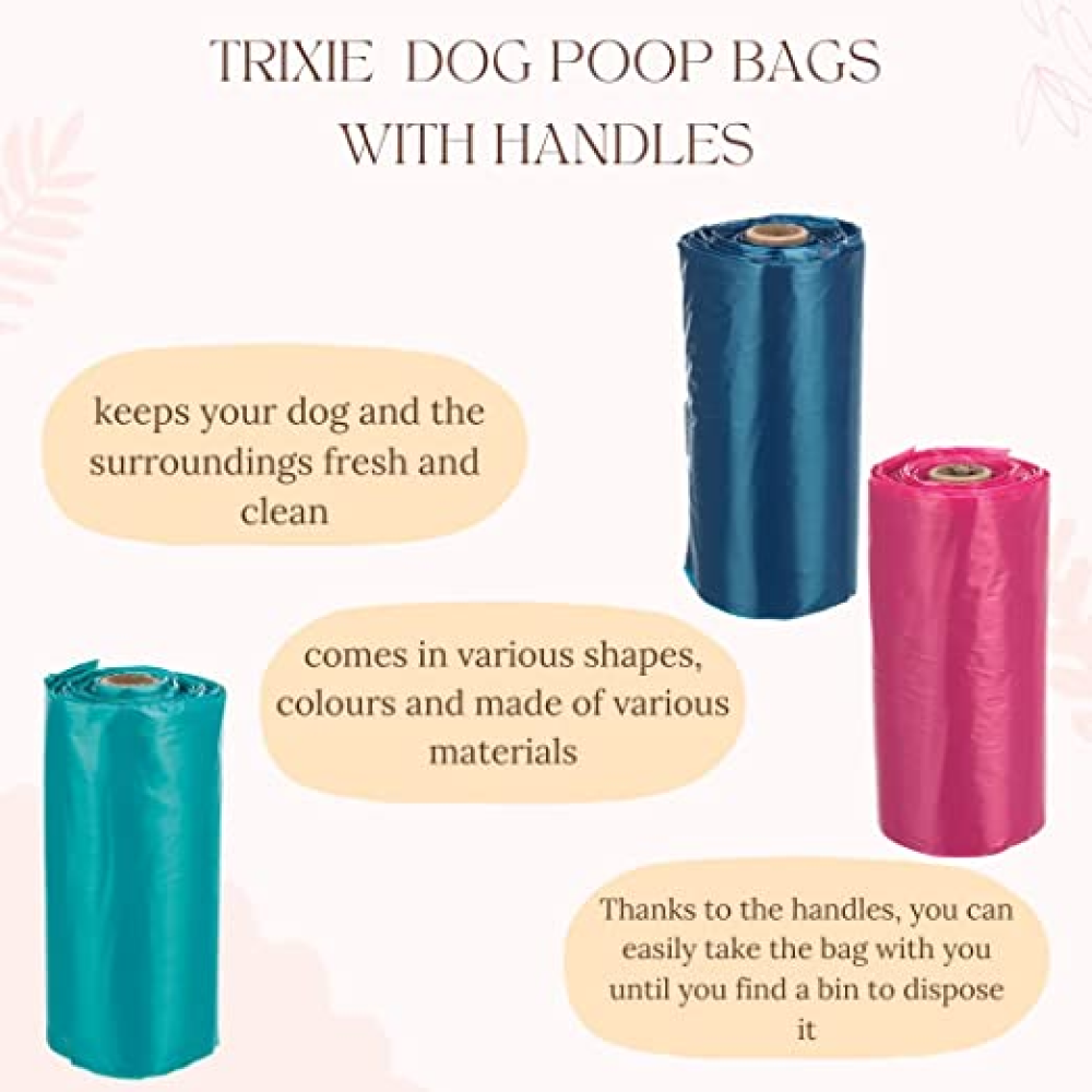 Trixie Poop Bags with Handles for Dogs (Red)