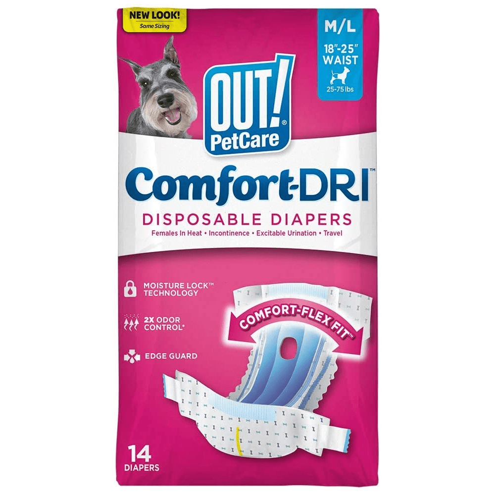 OUT! Disposable Female Diapers for Dogs (14 pcs)
