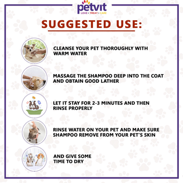 Petvit Anti Tick  Flea Larvae Lice Mosquito Shampoo for Dogs and Cats