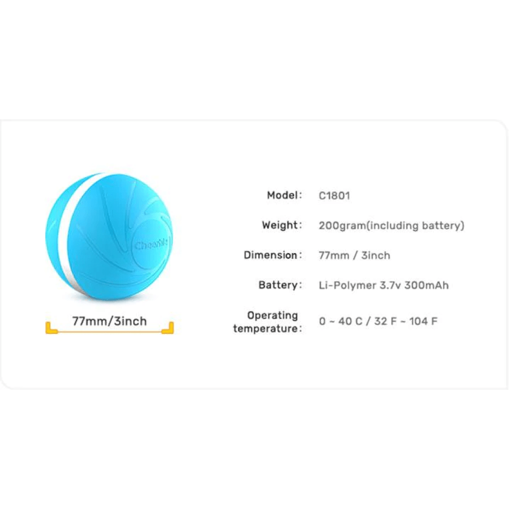 Cheerble Wicked Ball Interactive Toy for Dogs (Blue)
