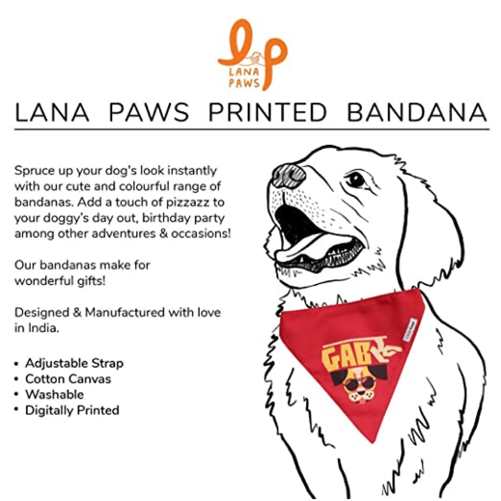 Lana Paws Gabru Adjustable Bandana/ Scarf for Dogs(Red)