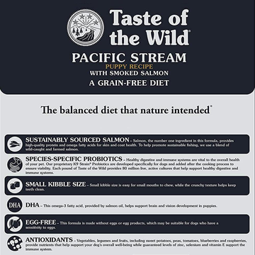 Taste of the Wild Pacific Stream Smoked Salmon Puppy Dog Dry Food | Grain Free Formula