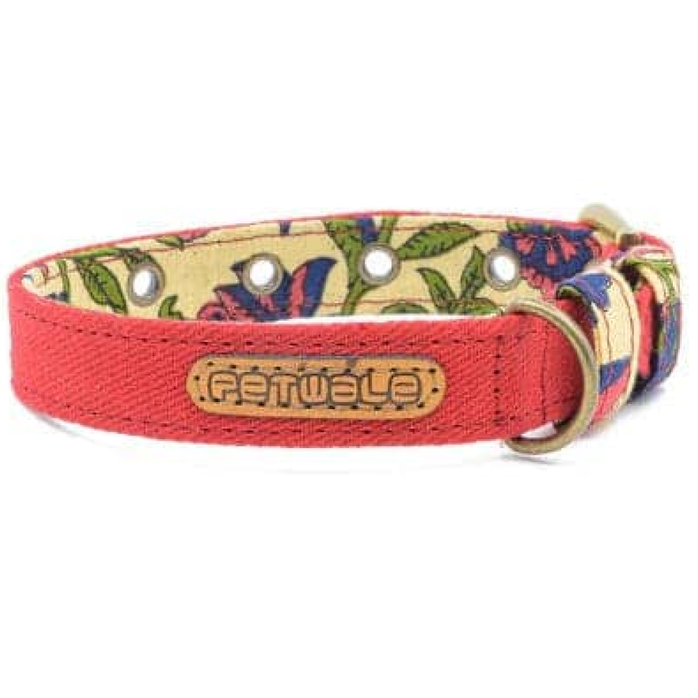 PetWale Fabric Belt Collar for Dogs (Red)