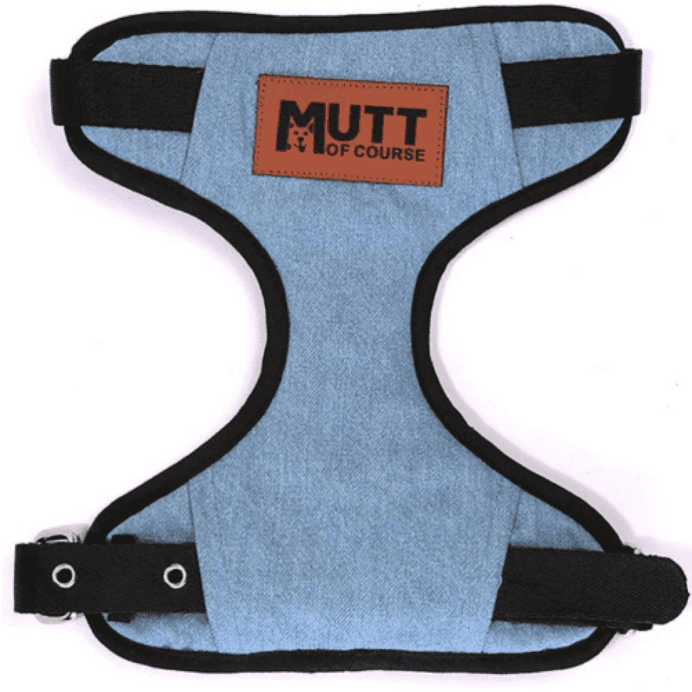 Mutt of Course Denim Harness for Dogs (Light Blue)