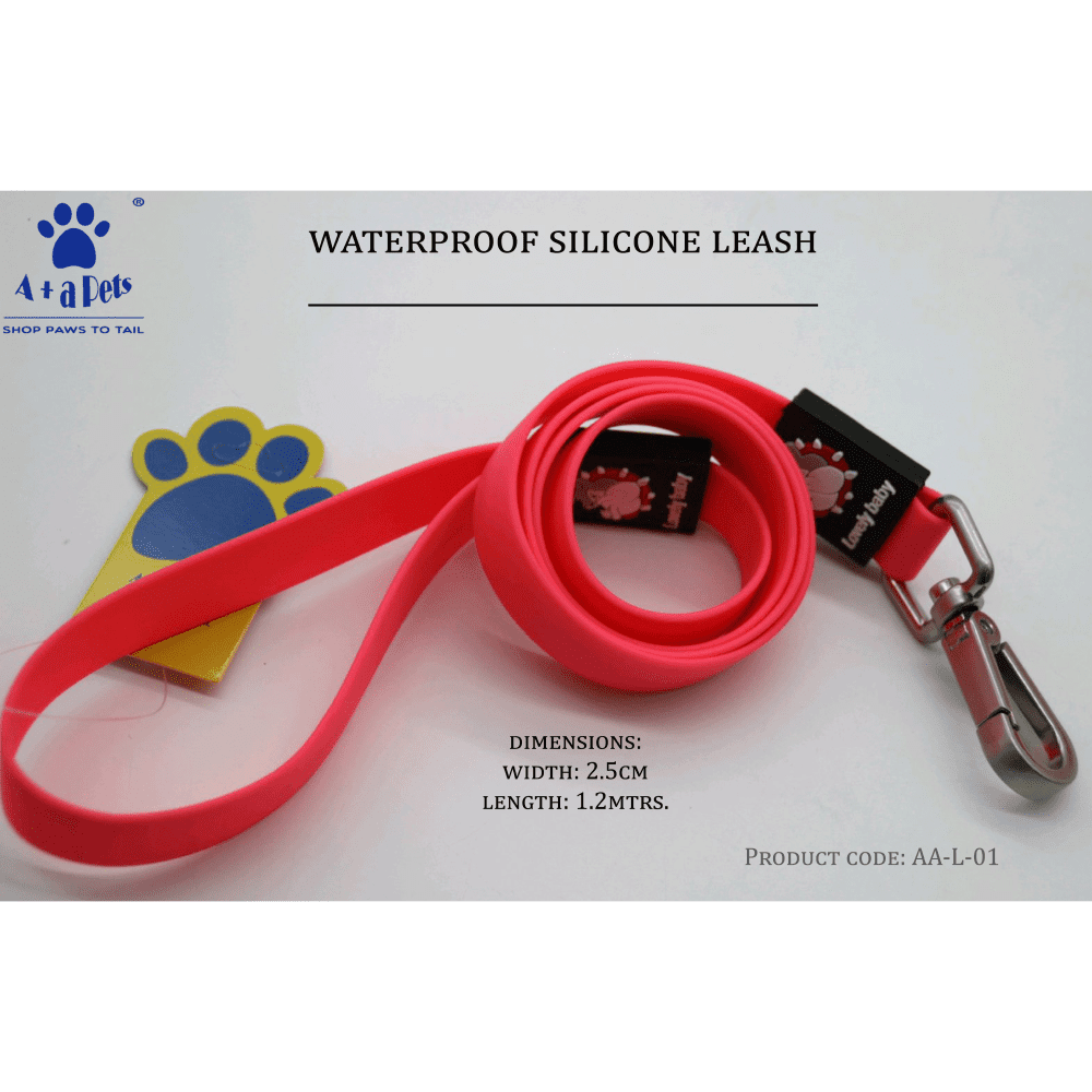 A Plus A Pets Waterproof Silicone Leash for Dogs (Pink)