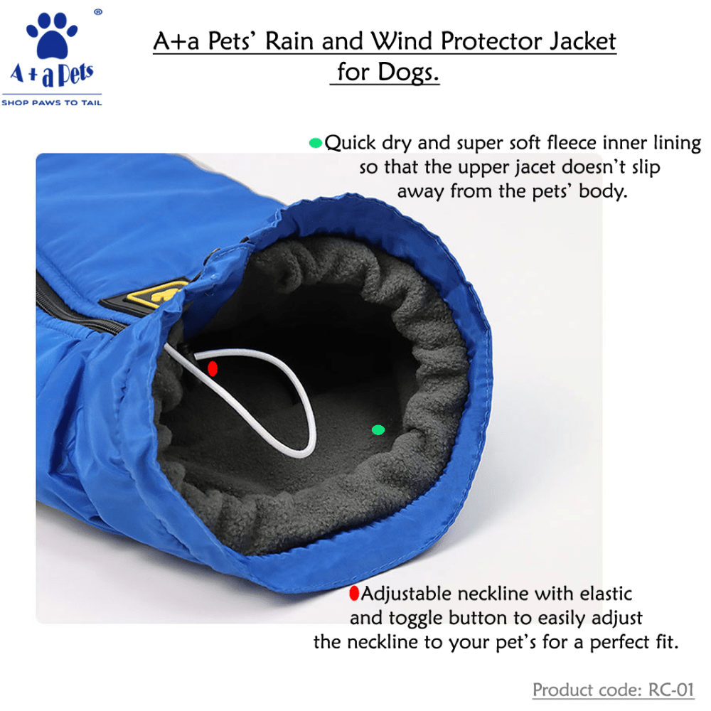 A Plus A Pets Luxurious Rain & Wind Protector Jacket for Dogs (Yellow)