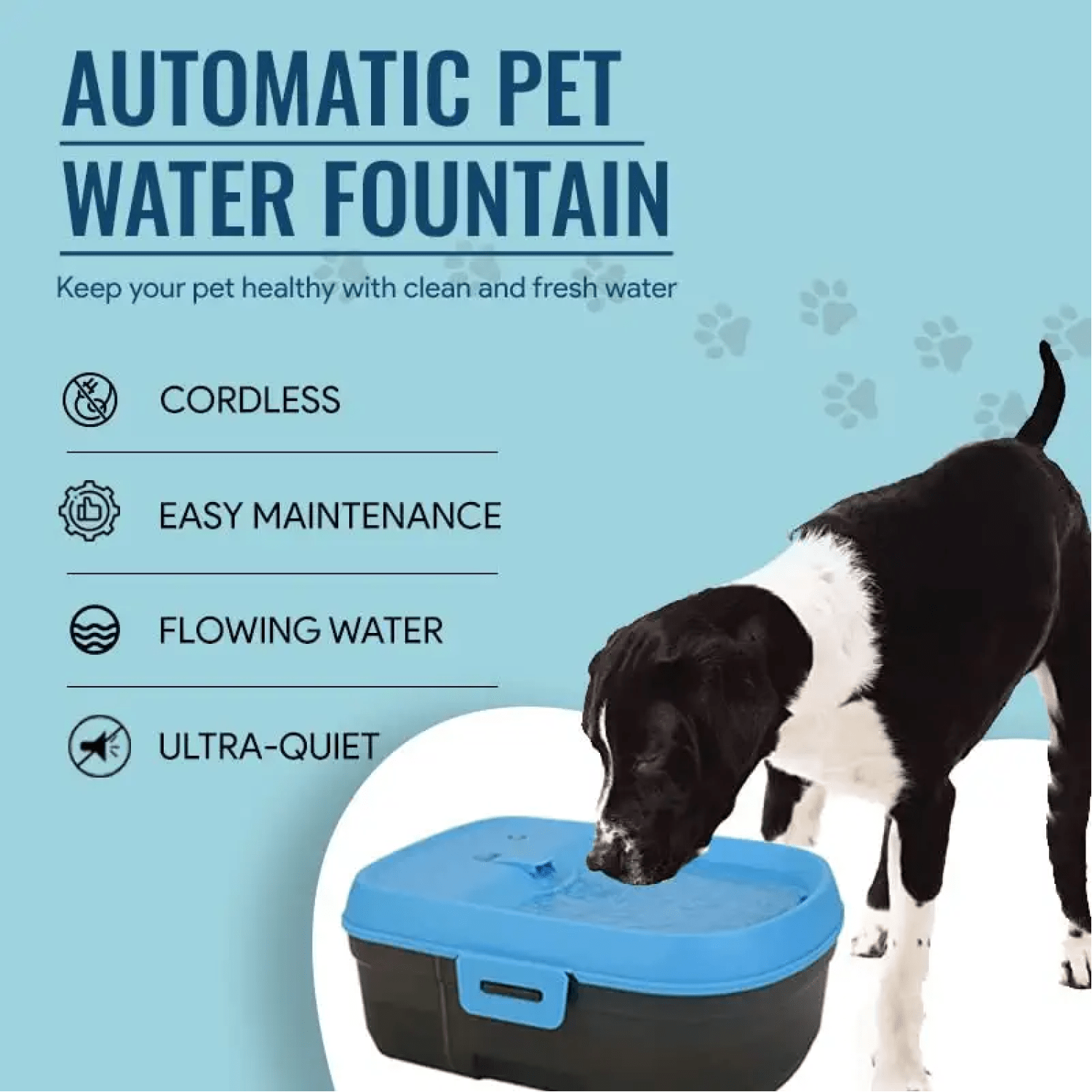 Goofy Tails Cordless Water Fountain for Dogs