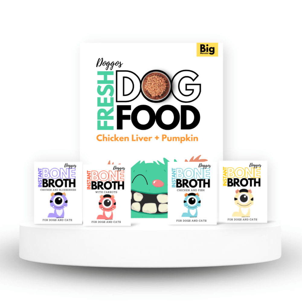 Doggos The Super Monster Club Fresh Food and Bone Broth for Dogs Dogs-Fresh Food Doggos Set of 4
