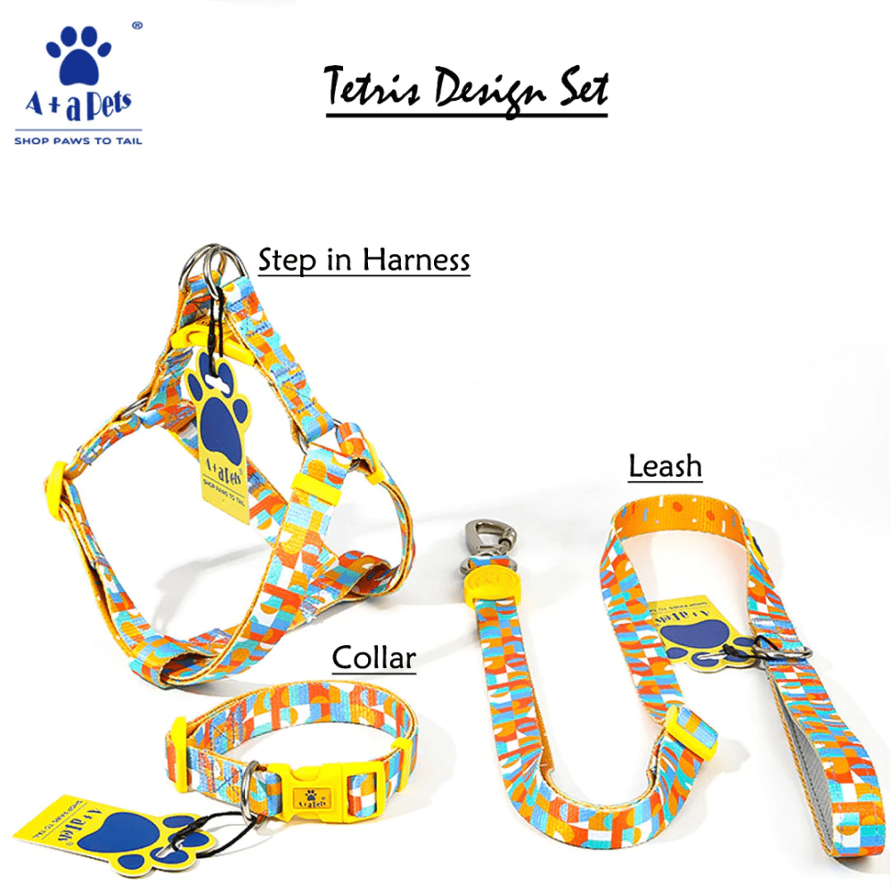 A Plus A Click & Lock Hook Tetris Design Leash for Dogs and Cats