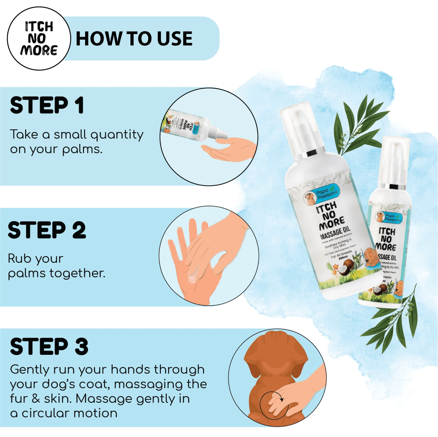 Papa Pawsome Itch No More Massage Oil for Dogs Dogs-Grooming Supplies Papa Pawsome