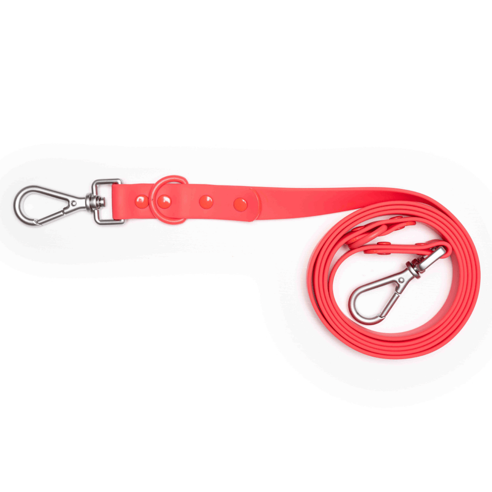Furry & Co Weatherproof Leash for Dogs (Coral Red) Dogs-Collar, Leashes, harnesses Furry & Co