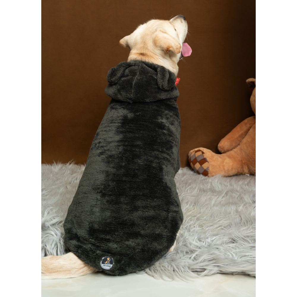 Petsnugs Fluffy Sweatshirt for Dogs and Cats (Olive Green)
